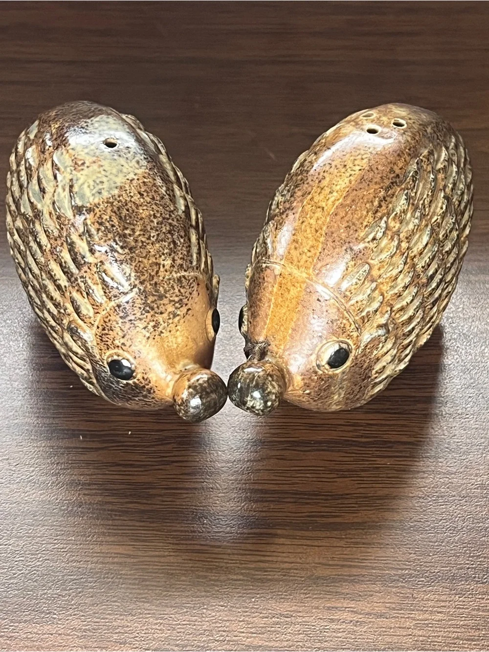Vintage Hedgehog Ceramic Salt and Pepper Shakers